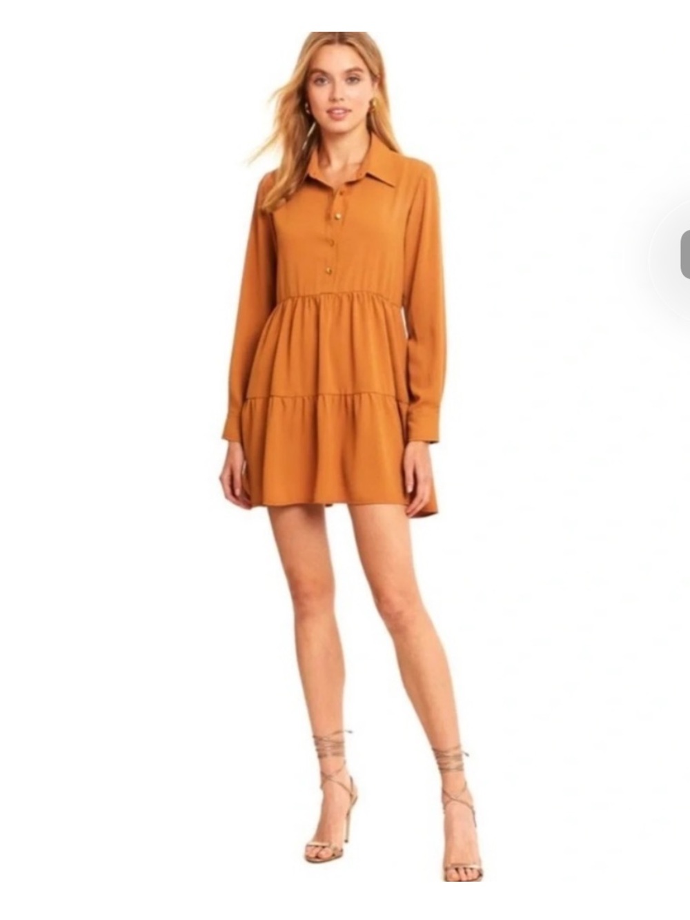 Amanda Uprichard long sleeve pierre dress in pecan Medium flaw